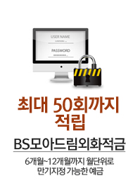 최대 50회까지 적립 BS모아드림외화적금 - 6개월~12개월까지 월단위로 만기지정 가능한 예금